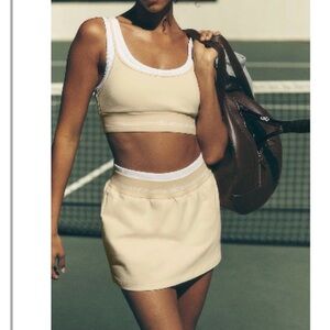 Alo Yoga Better Together Tennis Skirt - Candlelight Yellow/White size large